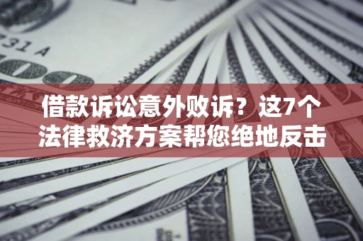 济南借款诉讼意外败诉？这7个法律救济方案帮您绝地反击！