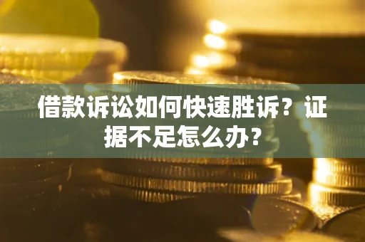 济南借款诉讼如何快速胜诉？证据不足怎么办？