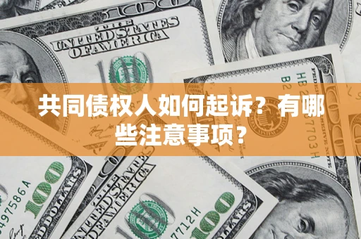 济南共同债权人如何起诉？有哪些注意事项？